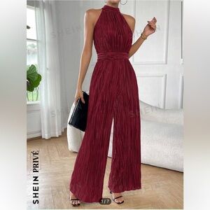 NWT. Halter top wide leg jumpsuit.